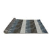 Thickness of Patterned Dark Gray Black Novelty Rug, pat1099