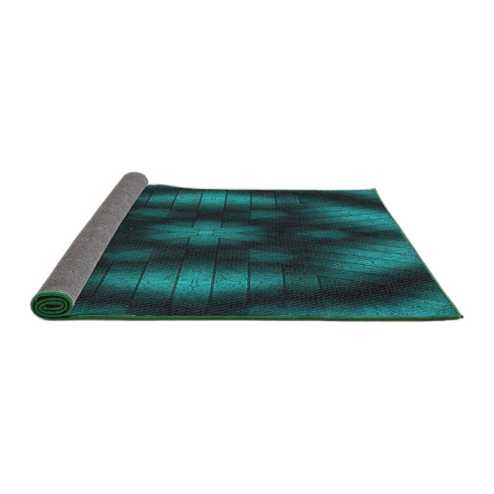 Thickness of Patterned Light Sea Green Novelty Rug, pat110