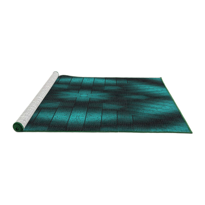 Serging Thickness of Machine Washable Transitional Light Sea Green Rug, wshpat110