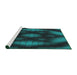 Serging Thickness of Machine Washable Transitional Light Sea Green Rug, wshpat110