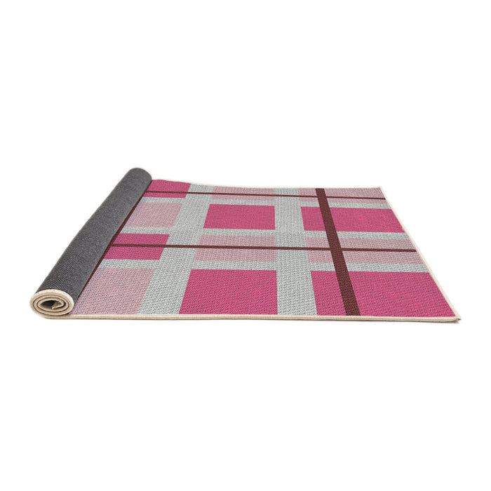 Thickness of Patterned Pink Violet Pink Novelty Rug, pat1104