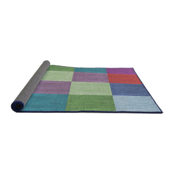 Thickness of Patterned Blue Green Novelty Rug, pat1108