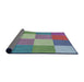 Thickness of Patterned Blue Green Novelty Rug, pat1108