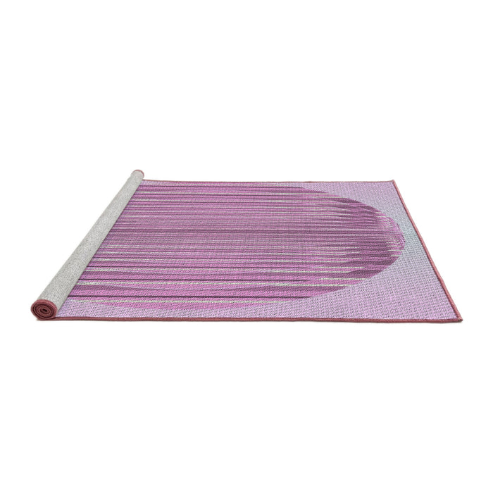 Serging Thickness of Machine Washable Transitional Blossom Pink Rug, wshpat1112