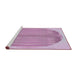 Serging Thickness of Machine Washable Transitional Blossom Pink Rug, wshpat1112