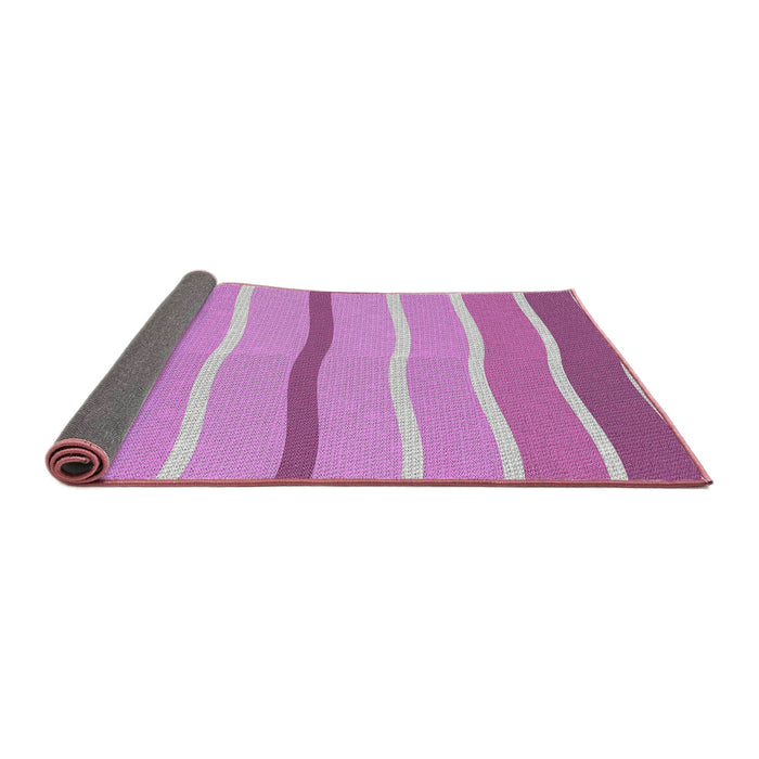 Thickness of Patterned Magenta Pink Novelty Rug, pat1113