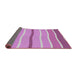 Thickness of Patterned Magenta Pink Novelty Rug, pat1113