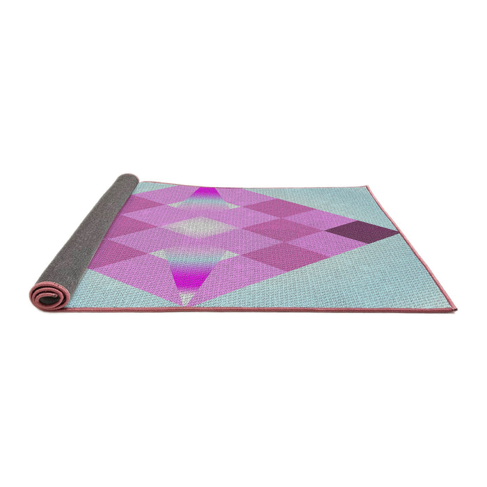 Thickness of Patterned Coral Blue Novelty Rug, pat1114