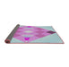 Thickness of Patterned Coral Blue Novelty Rug, pat1114