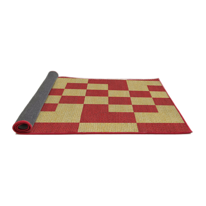 Thickness of Patterned Red Novelty Rug, pat1115