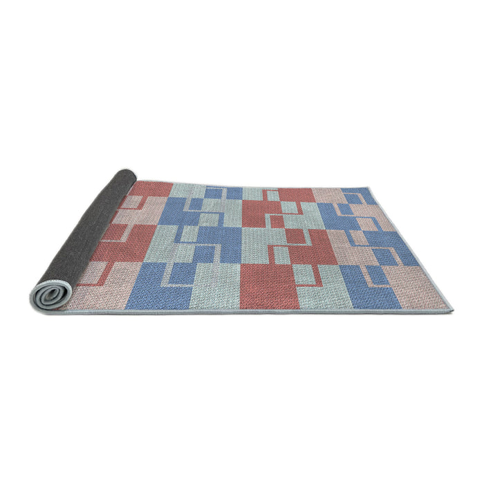 Thickness of Patterned Light Steel Blue Novelty Rug, pat1117