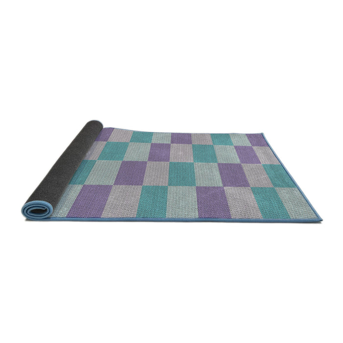 Thickness of Patterned Slate Blue Grey Novelty Rug, pat1118