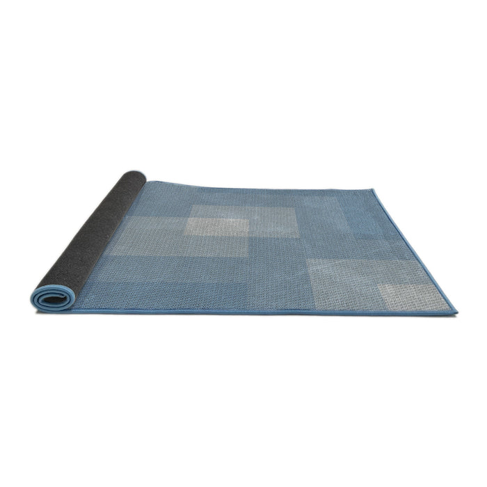 Thickness of Patterned Steel Blue Novelty Rug, pat1121