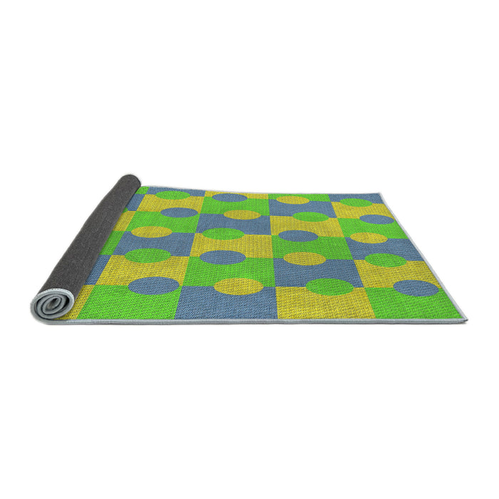Thickness of Patterned Yellowish Green Novelty Rug, pat1123