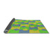 Thickness of Patterned Yellowish Green Novelty Rug, pat1123