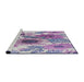 Serging Thickness of Machine Washable Transitional Bright Grape Purple Rug, wshpat1124