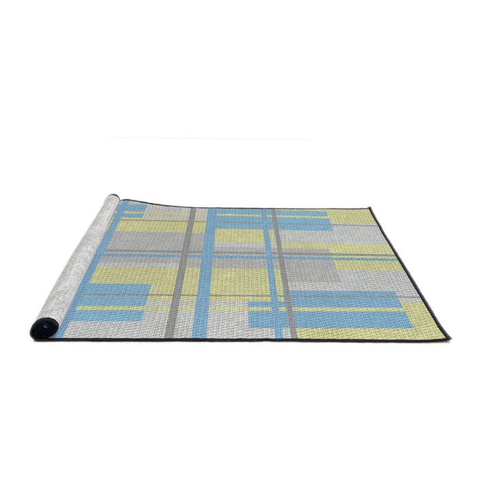 Serging Thickness of Machine Washable Transitional Silver Gray Rug, wshpat1125