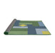 Thickness of Patterned Green Novelty Rug, pat1131