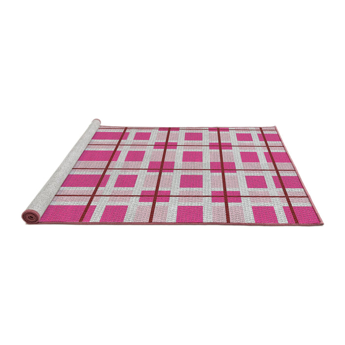 Serging Thickness of Machine Washable Transitional Pink Rug, wshpat1132
