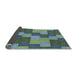 Thickness of Patterned Blue Green Novelty Rug, pat1134