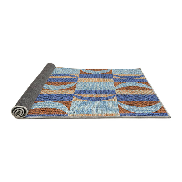 Thickness of Patterned Light Steel Blue Novelty Rug, pat1135