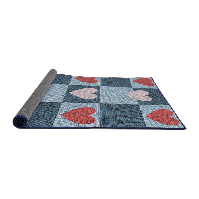 Thickness of Patterned Jeans Blue Novelty Rug, pat1138