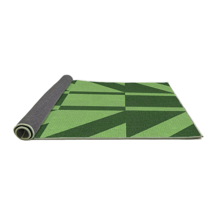 Thickness of Patterned Green Novelty Rug, pat1139