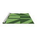 Serging Thickness of Machine Washable Transitional Green Rug, wshpat1139