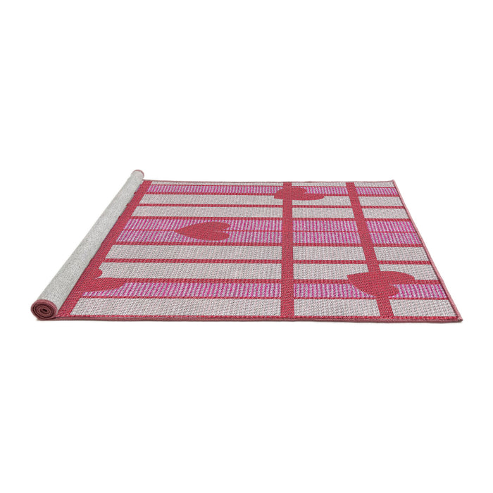 Serging Thickness of Machine Washable Transitional Light Rose Pink Rug, wshpat1140