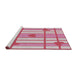 Serging Thickness of Machine Washable Transitional Light Rose Pink Rug, wshpat1140