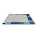 Serging Thickness of Machine Washable Transitional Pale Blue Lily Blue Rug, wshpat1146