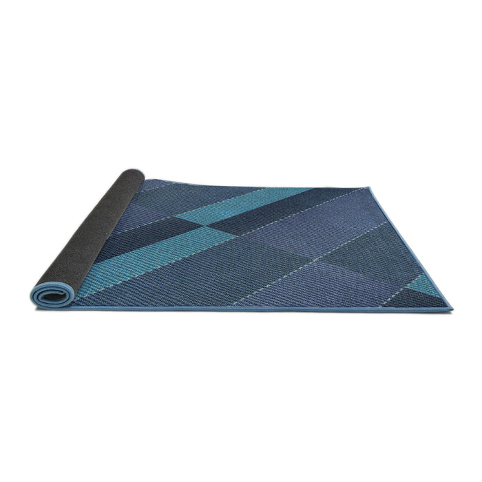 Thickness of Patterned Blue Novelty Rug, pat1147