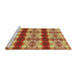 Serging Thickness of Machine Washable Transitional Orange Rug, wshpat1150