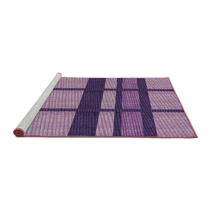 Serging Thickness of Machine Washable Transitional Purple Rug, wshpat1151