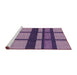Serging Thickness of Machine Washable Transitional Purple Rug, wshpat1151