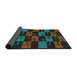 Thickness of Patterned Sea Green Novelty Rug, pat1153