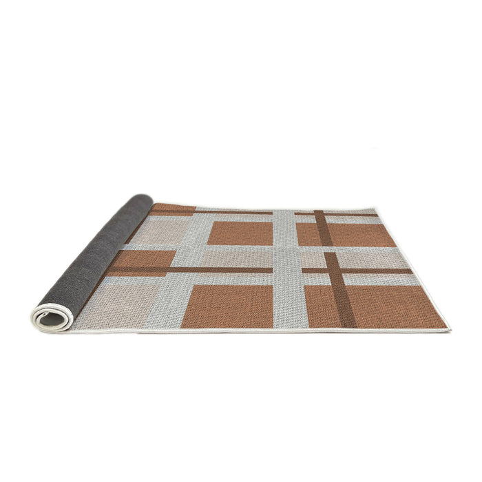 Thickness of Patterned Gold Brown Novelty Rug, pat1157