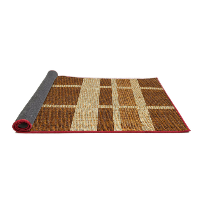 Thickness of Patterned Red Novelty Rug, pat1158