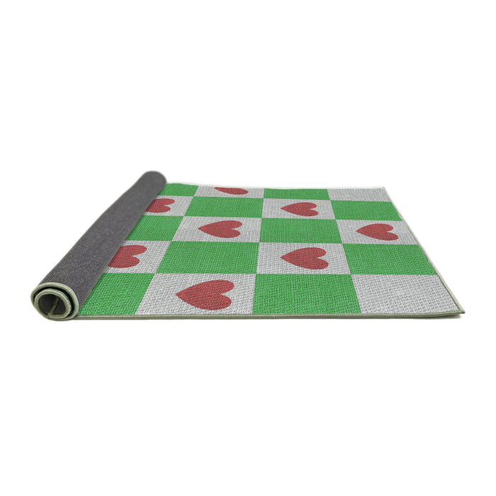 Thickness of Patterned Light Green Novelty Rug, pat1159