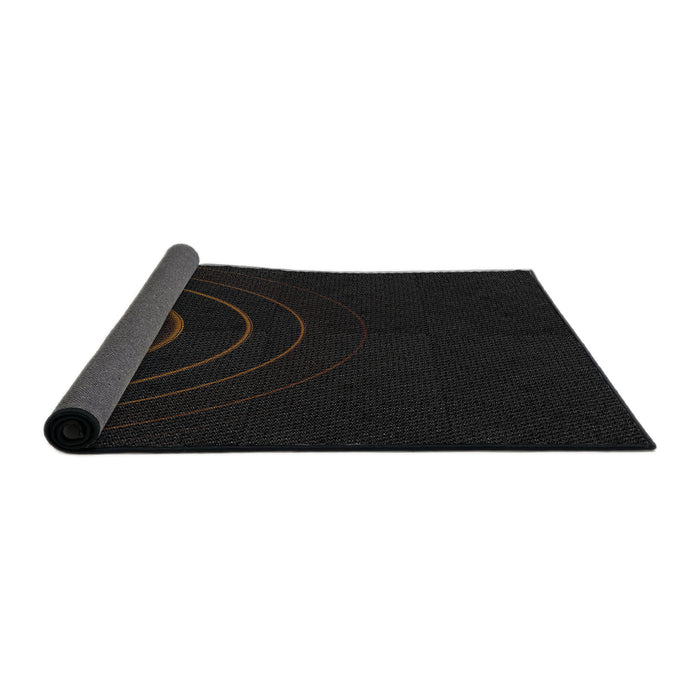 Thickness of Patterned Charcoal Gray Novelty Rug, pat116