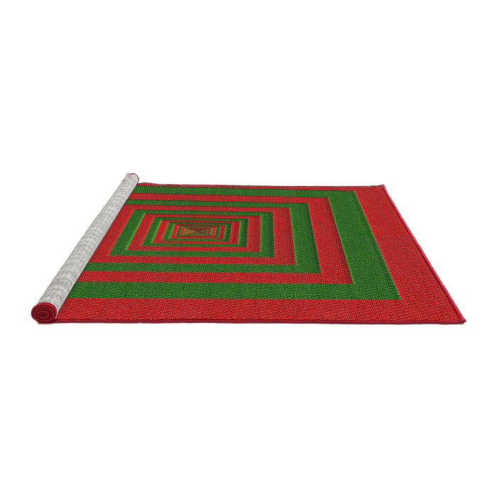 Serging Thickness of Machine Washable Transitional Red Rug, wshpat1160