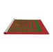 Serging Thickness of Machine Washable Transitional Red Rug, wshpat1160