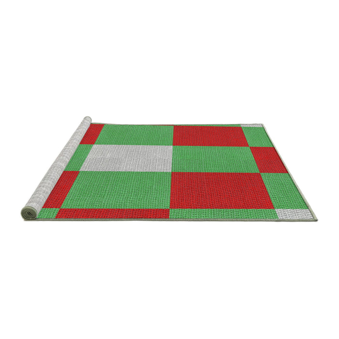 Serging Thickness of Machine Washable Transitional Green Rug, wshpat1162