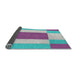 Thickness of Patterned Blue Novelty Rug, pat1164