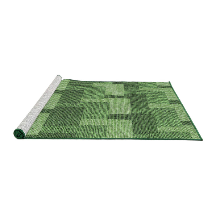 Serging Thickness of Machine Washable Transitional Shamrock Green Rug, wshpat1166