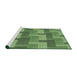 Serging Thickness of Machine Washable Transitional Shamrock Green Rug, wshpat1166