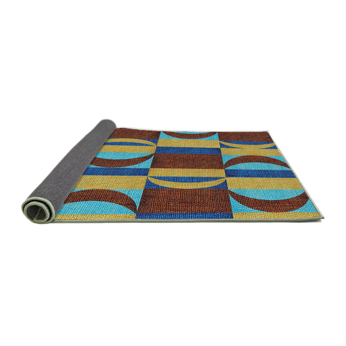 Thickness of Patterned Green Novelty Rug, pat1167