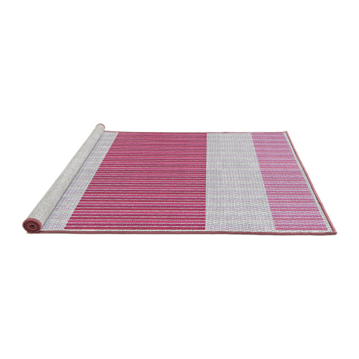 Serging Thickness of Machine Washable Transitional Pink Rug, wshpat1169