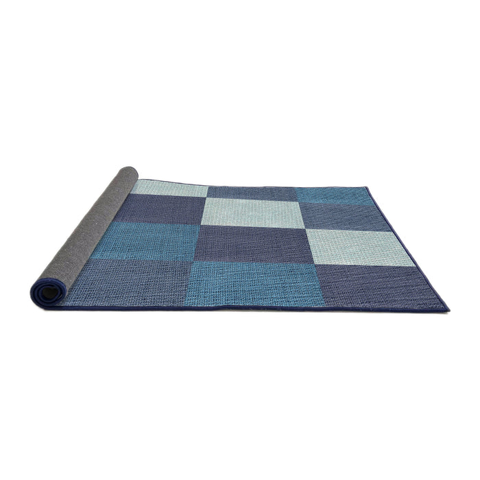 Thickness of Patterned Blue Novelty Rug, pat1171
