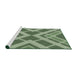 Serging Thickness of Machine Washable Transitional Medium Forest Green Rug, wshpat1172